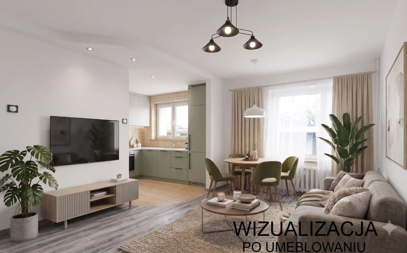 Mieszkanie 3-pokojowe Gliwice os. Wojska Polskiego - salon